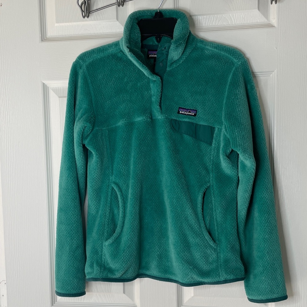 Patagonia Turquoise Retool Snap Fleece Pullover Sweatshirt